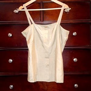 Vintage Regina Porter Sexy Silk Tank Shell Button and Adjustable Straps size 6